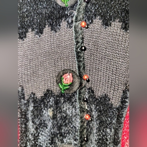 Jack B.Quick Vintage Chenille Beaded Animal Print Christma Sweater Sized S - Picture 9 of 13